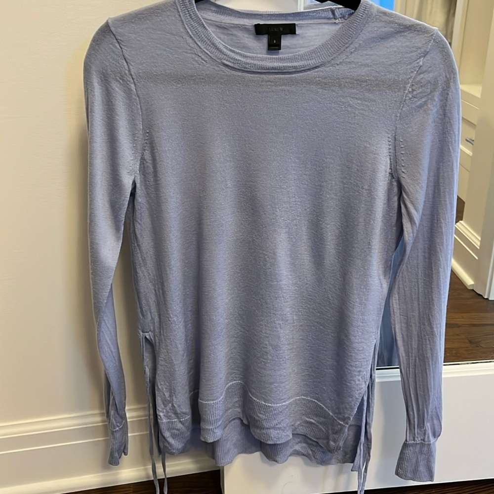 Women’s Jcrew Small light purple sweater with ties on both sides